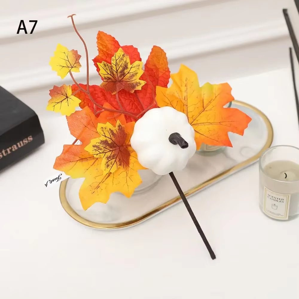 Artificial Pumpkins Maple Leaf Pomegranate Table Home Decor House Prop Autumn Harvest Thanksgiving Halloween Party Decor