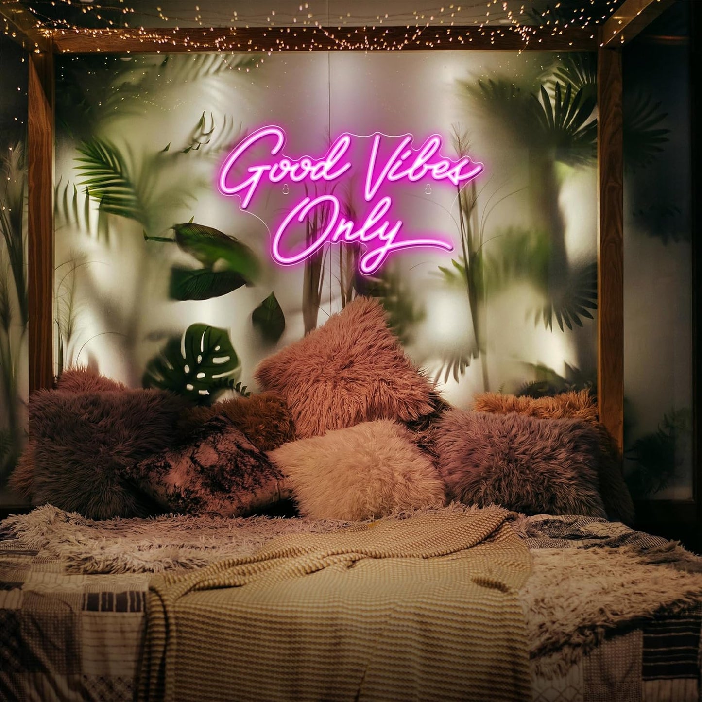 Good Vibes Only Neon Signs for Wall Decor | Pink Good Vibes Only LED Sign for Bedroom, Party, Bar, Salon - Best Gifts for Birthday, Christmas