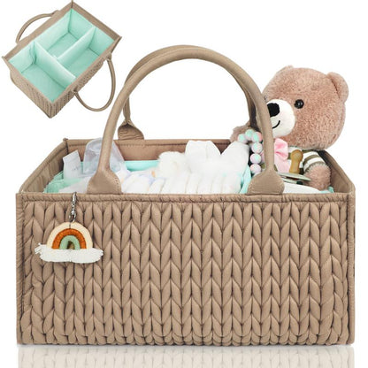 Miss Fong × MOMINSIDE Diaper Caddy Organizer, Baby Basket Nursery Storage, Caddy Organizer for Portable Changing Table Dresser Car, Baby Registry Baby Shower Gifts for Girl Boy