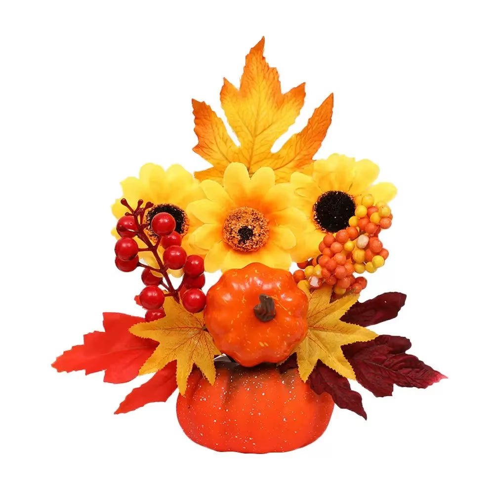 Artificial Pumpkins Maple Leaf Pomegranate Table Home Decor House Prop Autumn Harvest Thanksgiving Halloween Party Decor