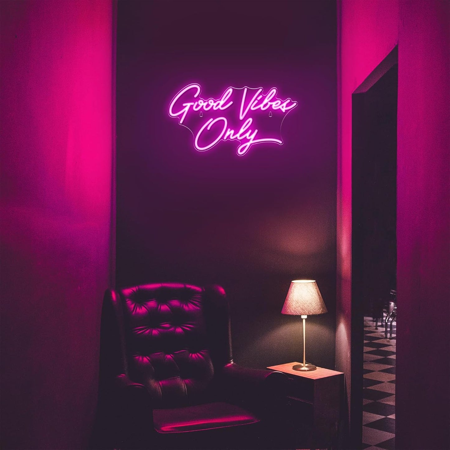 Good Vibes Only Neon Signs for Wall Decor | Pink Good Vibes Only LED Sign for Bedroom, Party, Bar, Salon - Best Gifts for Birthday, Christmas