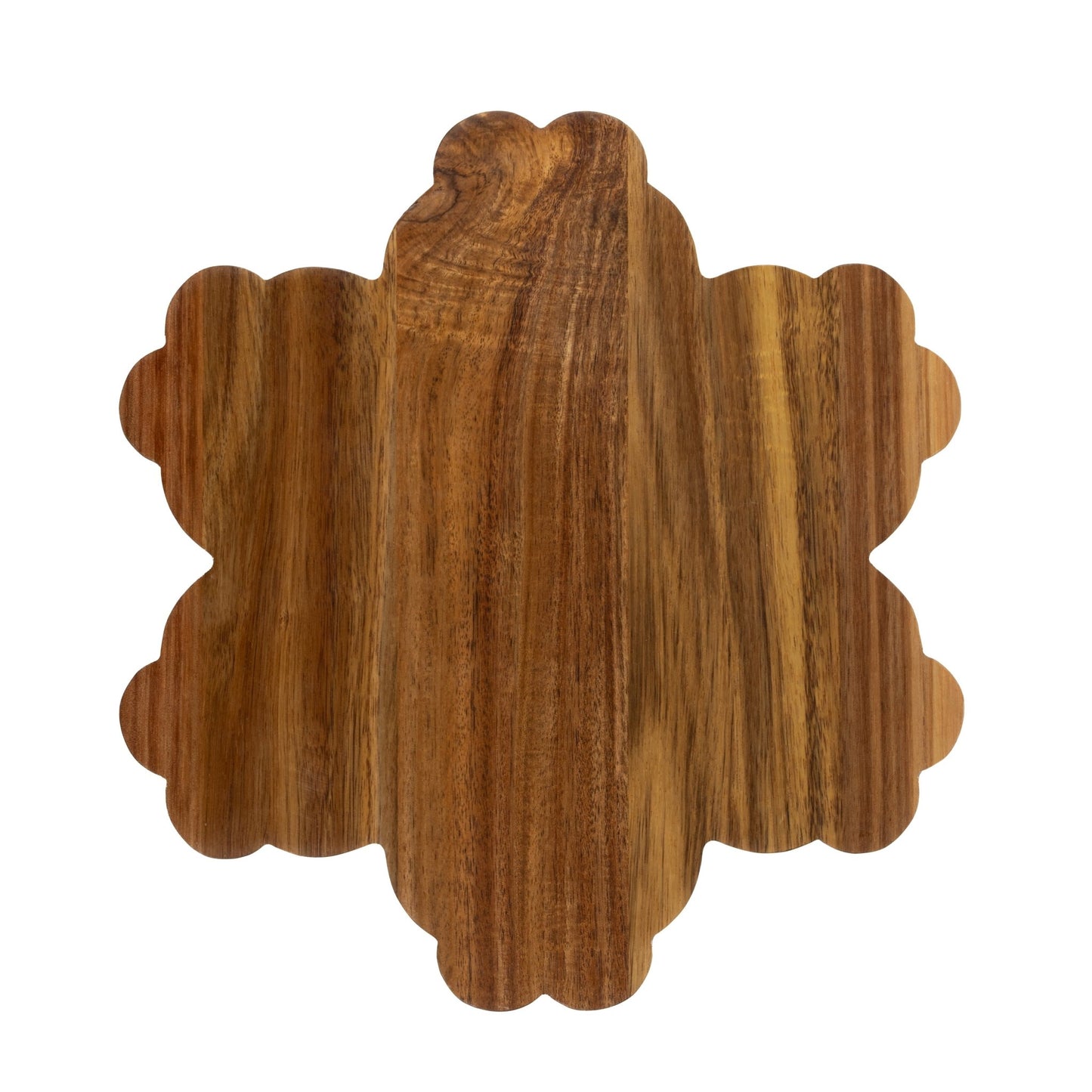 Acacia Wood Snowflake Board, Natural Wood Color, 12 W X 11.18 D X 0.59 H In