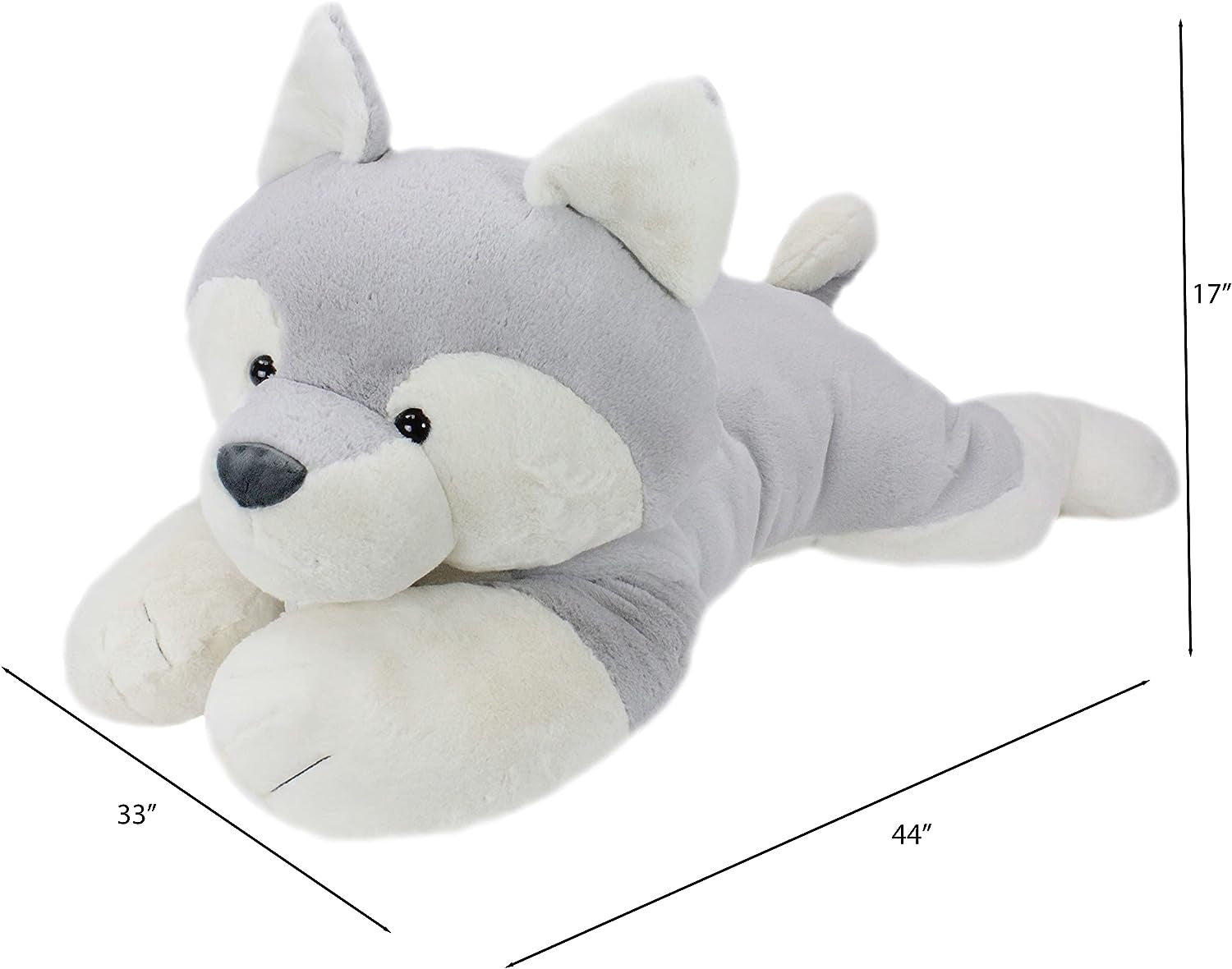 | Sqoosh2Poof Giant, Cuddly, Ultra Soft Plush Stuffed Animal with Bonus Interactive Surprise - 44" Husky