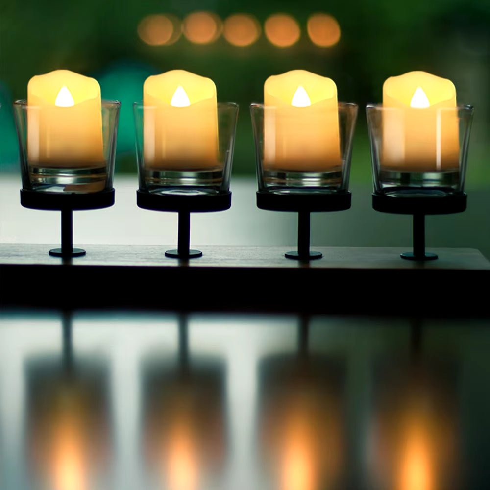 Led Flickering Flameless Candles with Rechargeable Timer Remote Electric Tea Lights Lamp for Wedding Home Decorative Candle