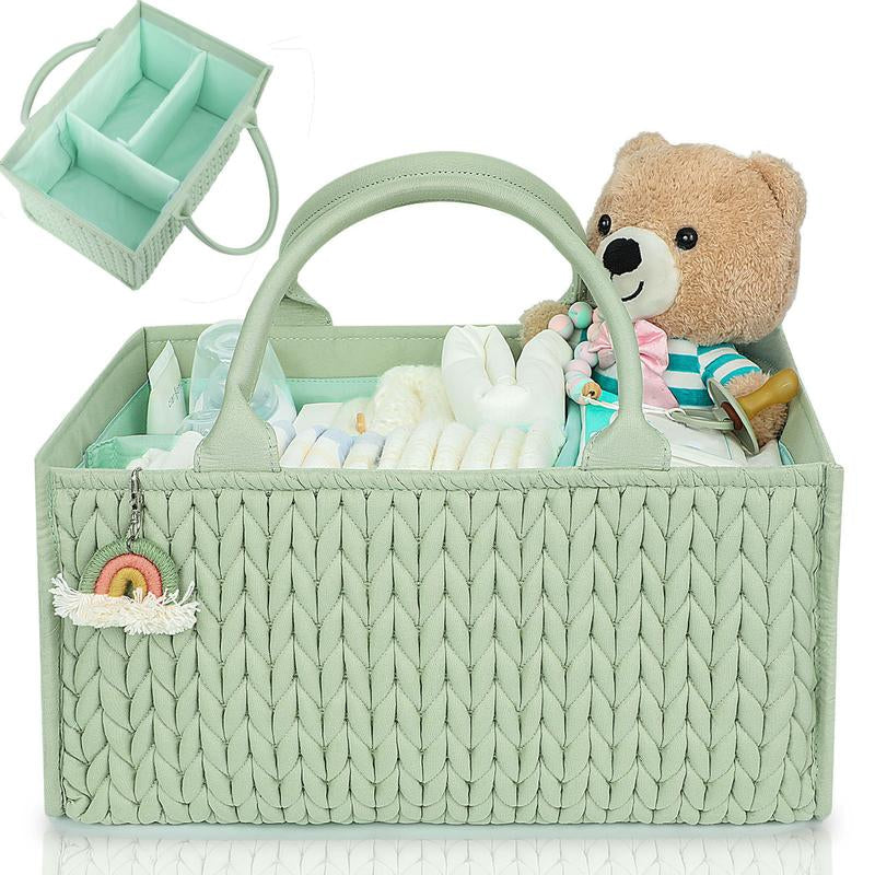 Miss Fong × MOMINSIDE Diaper Caddy Organizer, Baby Basket Nursery Storage, Caddy Organizer for Portable Changing Table Dresser Car, Baby Registry Baby Shower Gifts for Girl Boy