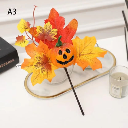 Artificial Pumpkins Maple Leaf Pomegranate Table Home Decor House Prop Autumn Harvest Thanksgiving Halloween Party Decor