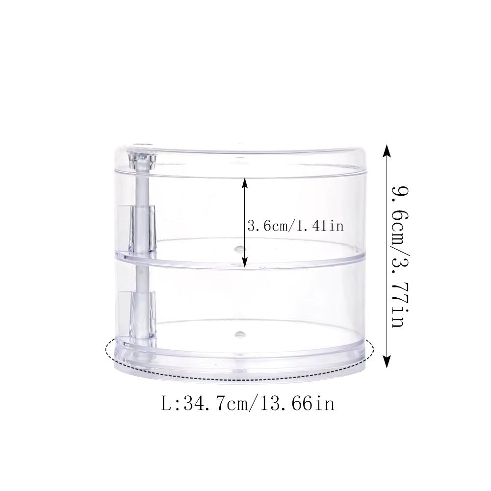 Rotating Jewelry Storage Box Makeup Storage Rack Bracelet Earring round Plastic Organizer Boxes Holder Display Rack with Cover