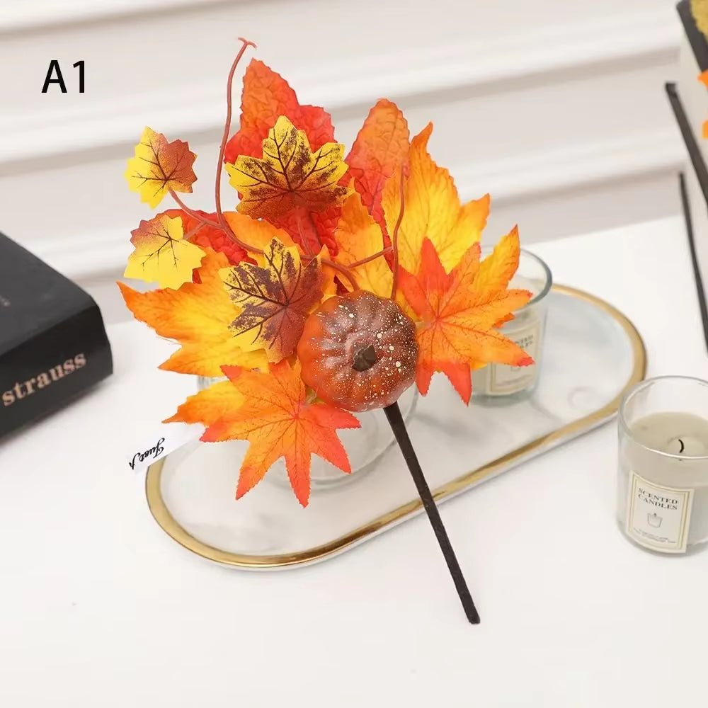 Artificial Pumpkins Maple Leaf Pomegranate Table Home Decor House Prop Autumn Harvest Thanksgiving Halloween Party Decor