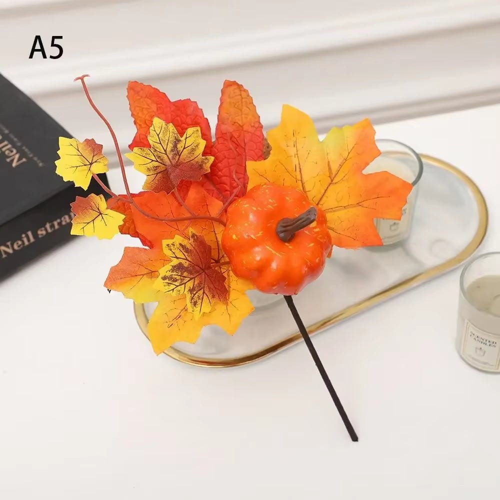 Artificial Pumpkins Maple Leaf Pomegranate Table Home Decor House Prop Autumn Harvest Thanksgiving Halloween Party Decor