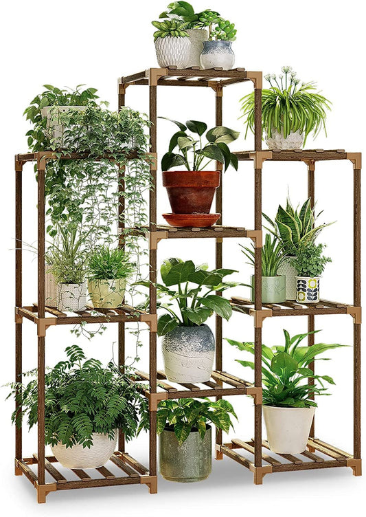 Plant Stand Indoor Plants Shelf Outdoor Wood Plant Rack for 4 Tiers ,Large Flower Stand for Multiple Plants, Ladder Plant Holder for Living Room Boho Home and Gardening