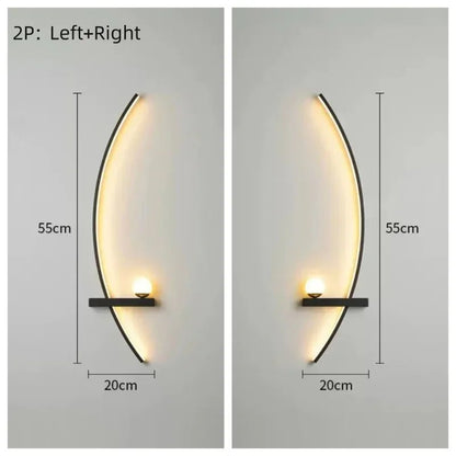 Modern LED Wall Lamp – Minimalist Art Design for Bedroom, Living Room, and Bathroom, Gold/Black