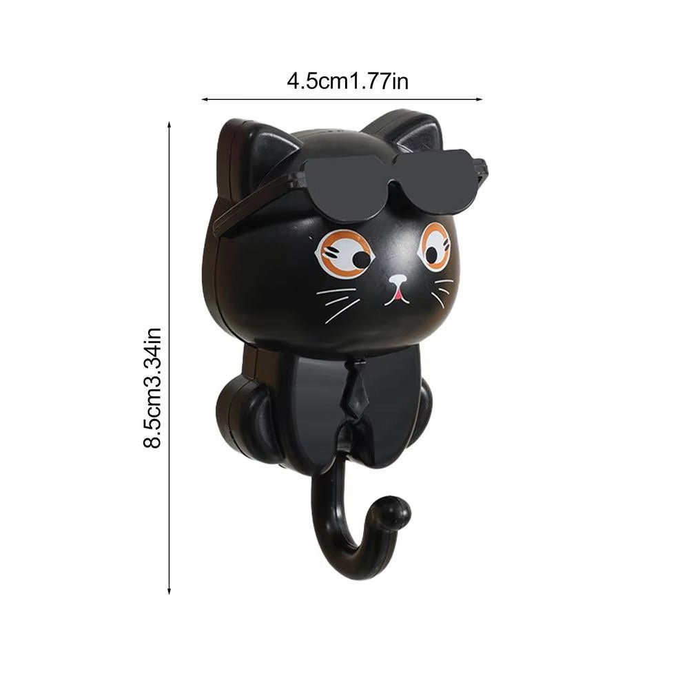 Cartoon Cat Hook Self Adhesive Dormitory Bedroom Door Hangers Hooks Key Umbrella Towel Cap Coat Rack Wall Animal Decoration Rack