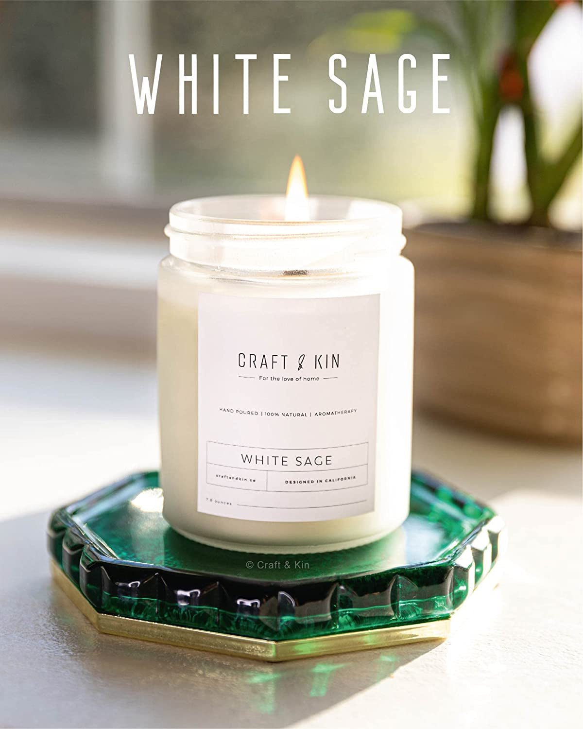 Premium White Sage Candles | Sage Candles for Cleansing House | Holiday Candles | 8 Oz 45 Hour Burn, Scented Candles for Home Scented, Soy Candles, Christmas Candles | Christmas Gift Ideas for Men