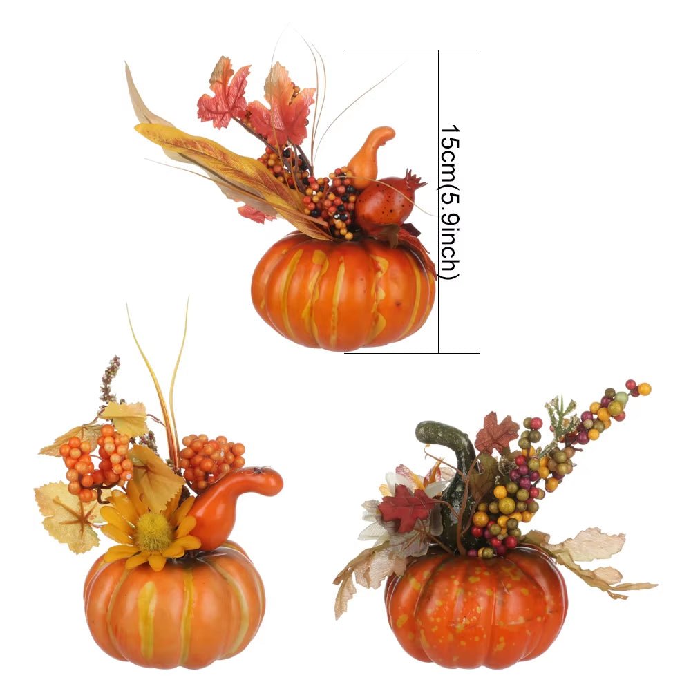 Artificial Pumpkins Maple Leaf Pomegranate Table Home Decor House Prop Autumn Harvest Thanksgiving Halloween Party Decor