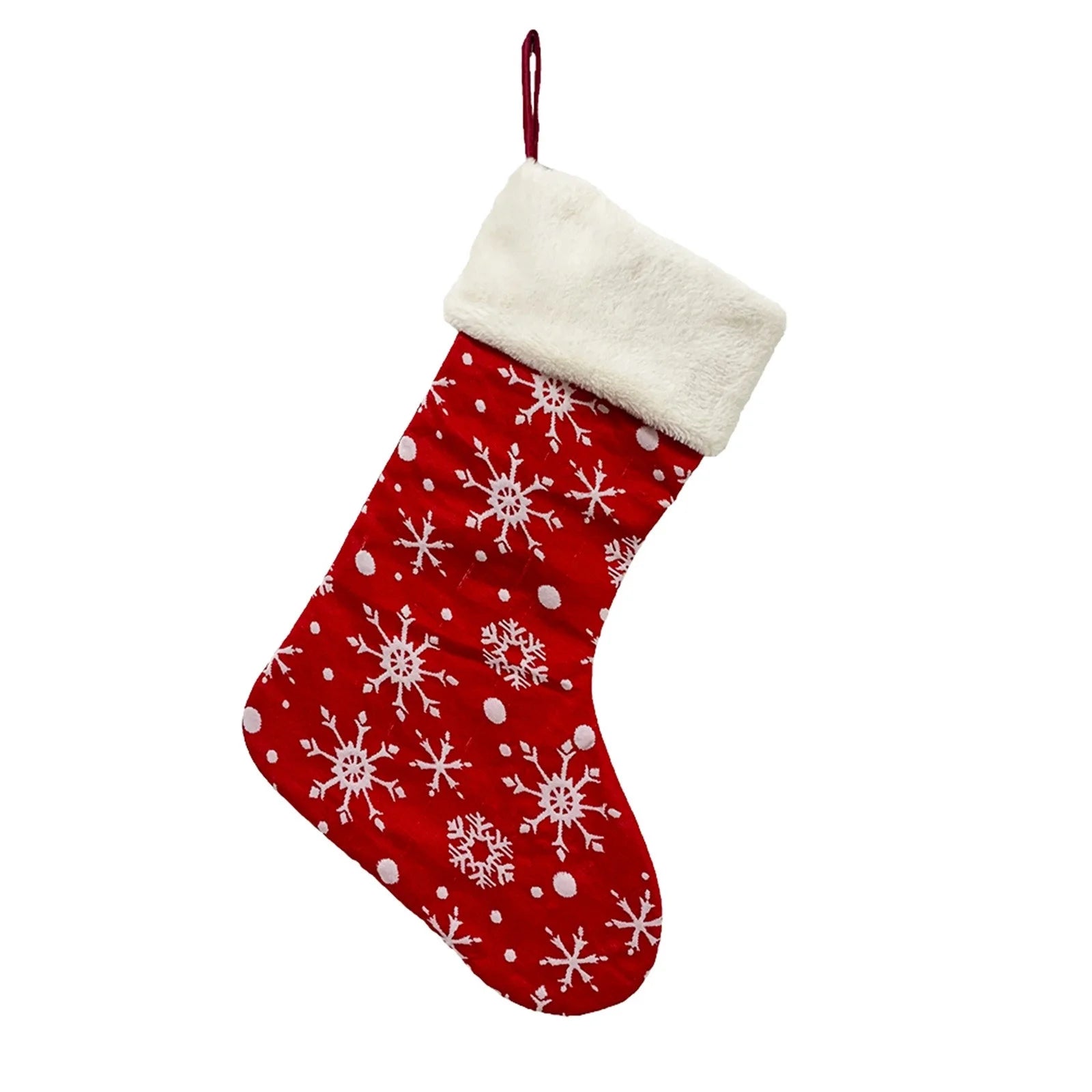 Christmas Large Stockings Plaid with Plush Cuff Stocking Decor Gift Bag on Clearance