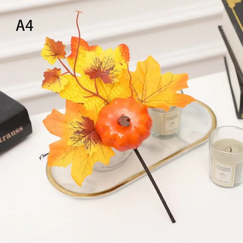 Artificial Pumpkins Maple Leaf Pomegranate Table Home Decor House Prop Autumn Harvest Thanksgiving Halloween Party Decor