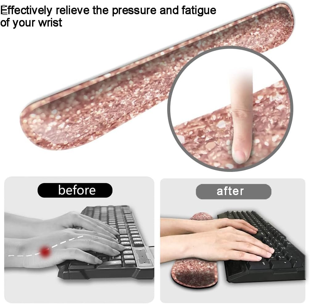 Keyboard Wrist Rest Pad and Mouse Wrist Rest Support, Comfort Wrist Rest Pad with Non-Slip Rubber Base & Memory Foam Support for Working Gaming Fatigue Pain Relief Inspirational Quote