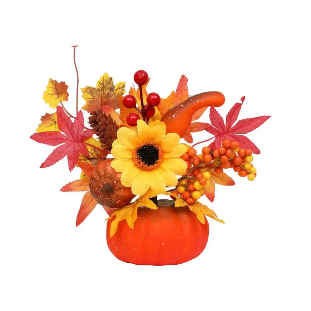 Artificial Pumpkins Maple Leaf Pomegranate Table Home Decor House Prop Autumn Harvest Thanksgiving Halloween Party Decor